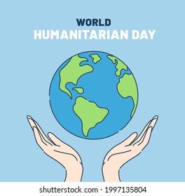 Welttag der humanitären Hilfe, 19. August. Menschliche Hände, die saubere Erde halten.
