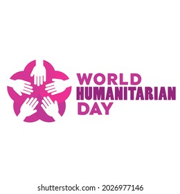 World Humanitarian day 19 August logo vector flat illustration