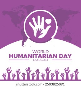 World Humanitarian Day, 19 August, greeting card for World Humanitarian Day, stock illustration and vector file, eps file, editable template World Humanitarian Day.