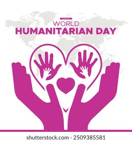 World Humanitarian Day, 19 August, greeting card for World Humanitarian Day, stock illustration and vector file, eps file, editable template World Humanitarian Day.