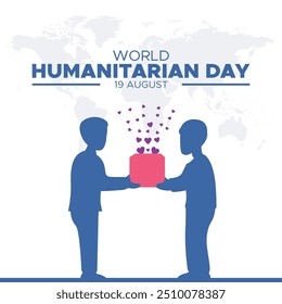 World Humanitarian Day, 19 August, greeting card for World Humanitarian Day, stock illustration and vector file, eps file, editable template World Humanitarian Day.