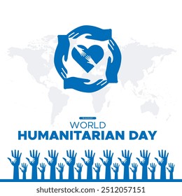 World Humanitarian Day, 19 August, greeting card for World Humanitarian Day, stock illustration and vector file, eps file, editable template World Humanitarian Day.