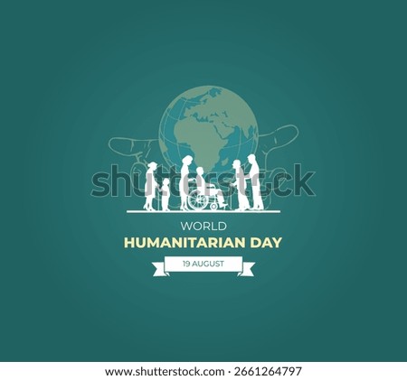World Humanitarian Day. 19 August. Template for background with banner, poster and card. Vector illustration.
