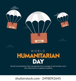 Día Mundial de la Asistencia Humanitaria. 19 de agosto Ilustración vectorial de celebración del Día Mundial de la Asistencia Humanitaria para el Anuncio, el correo, el embalaje y el diseño de carteles en las redes sociales