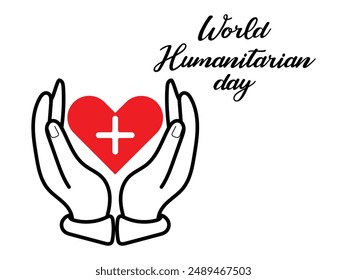 world humanitarian day art illustration vector