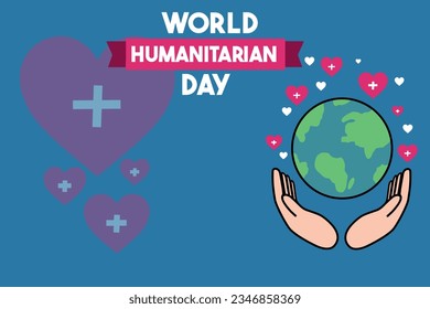 World Humanitarian Day background with Copy Space vector. Suitable Place On Content with the theme.