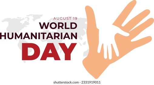 Diseño de fondo del Día Mundial de la Asistencia Humanitaria que se celebra cada 19 de agosto. sencillo con blanco, marrón y rojo. puede utilizarse para el diseño conmemorativo del día humanitario mundial o el diseño de presentaciones.