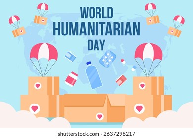 world humanitarian day background illustration flat design