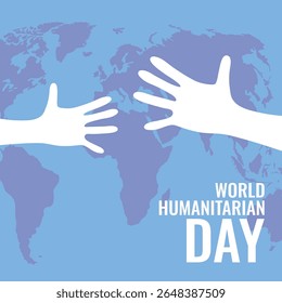 World Humanitarian Day Celebration of Helping People on August 19. Vector.