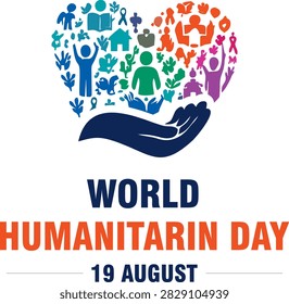World Humanitarian Day concept representing compassion, humanity, solidarity, and global humanitarian action. A powerful visual for raising awareness about humanitarian aid, helping people in need, disaster relief, peace, equality, human rights, refugees, volunteers, and communities affected by crises. Ideal for campaigns, awareness programs, social media, charity projects, NGO communications, international aid, and World Humanitarian Day celebrations.