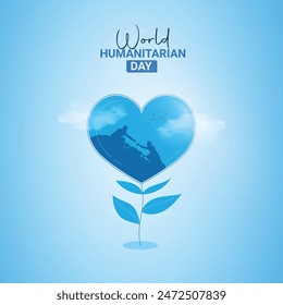 World Humanitarian Day Crative Ads Design. Humanitarian Day help protection icon isolated on Template for background. Humanitarian Day  Poster, vector, illustration, August 19. Important day