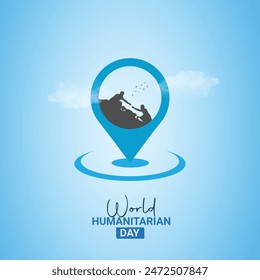 World Humanitarian Day Crative Ads Design. Humanitarian Day help protection icon isolated on Template for background. Humanitarian Day  Poster, vector, illustration, August 19. Important day