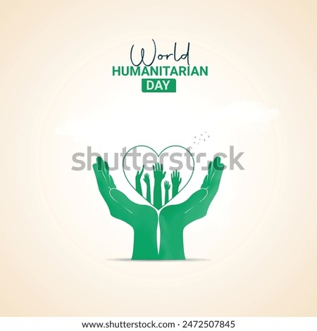 World Humanitarian Day Crative Ads Design. Humanitarian Day help protection icon isolated on Template for background. Humanitarian Day  Poster, vector, illustration, August 19. Important day