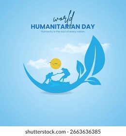 World Humanitarian Day Creative Ads Design. Humanitarian Day help protection icon isolated on Template for background. Humanitarian Day Poster, vector, illustration, August 19. Important day