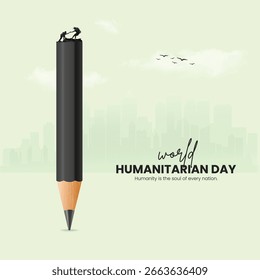 Día Mundial de la Ayuda Humanitaria Diseño de anuncios creativos. Icono de protección de ayuda del Día Humanitario aislado en la Plantilla para fondo. Afiche del Día Humanitario, Vector, ilustración, 19 de agosto. Día importante
