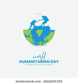 World Humanitarian Day Creative Ads Design. Humanitarian Day help protection icon isolated on Template for background. Humanitarian Day Poster, vector, illustration, August 19. Important day

