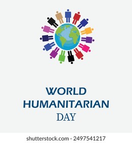 World Humanitarian Day. Humanitarian Day creative concept for posters, banners, social media and more. Grey background. Vector Illustration. EPS editable file.