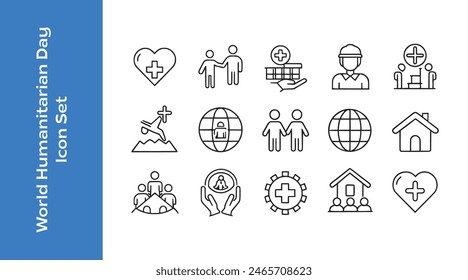 Día Mundial de la Asistencia Humanitaria con un esbozo editable del Vector. 
