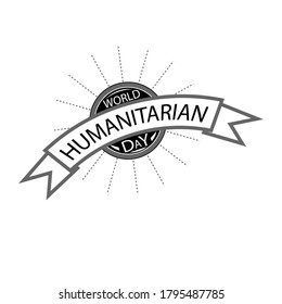 World Humanitarian day emblem isolated vector illustration on white background. 19 august global social holiday event label, greeting card decoration graphic element