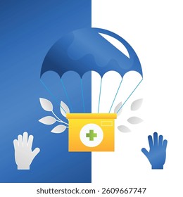 World Humanitarian Day flat cartoon vector illustration