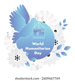 World Humanitarian Day flat cartoon vector illustration