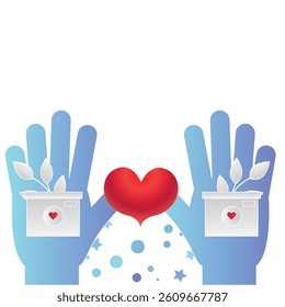 World Humanitarian Day flat cartoon vector illustration