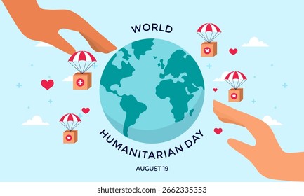 Dia Mundial da Ajuda Humanitária, Ilustração de Apoio Global e Solidariedade