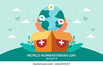 Welttag der humanitären Hilfe - Illustration zu globaler Unterstützung und Solidarität