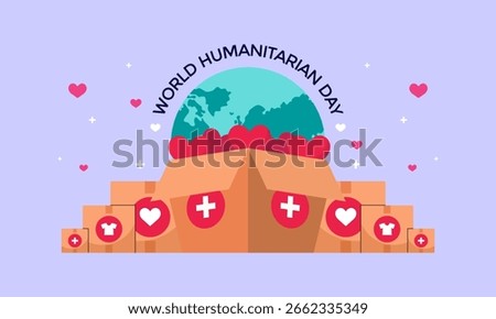 World Humanitarian Day Global Support and Solidarity Illustration
