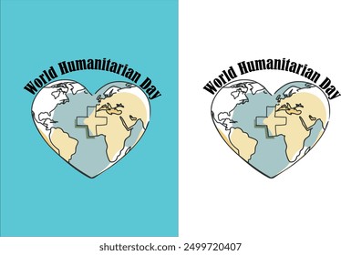 Día Mundial de la Asistencia Humanitaria Bueno para la celebración del Día Mundial de la Asistencia Humanitaria. Diseño plano. Diseño de volante. Ilustración plana.