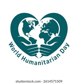World Humanitarian Day, Hands Globe and Heart Symbol, Vector template, illustration background. - Powered by Shutterstock - Get 15% off with code: PIKWIZARD15