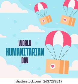 world humanitarian day illustration in flat design style