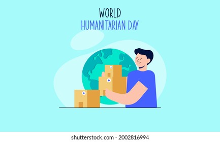 Vector de ilustración del Día Mundial de la Asistencia Humanitaria