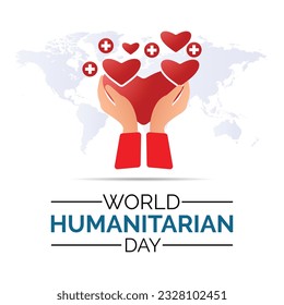 World Humanitarian day observed each year on August 19th.Banner poster design template.