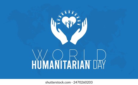 El Día Mundial de la Asistencia Humanitaria se celebra cada año en agosto. Diseño de Anuncio Diseño de Ilustración vectorial de Plantilla Diseño de fondo.