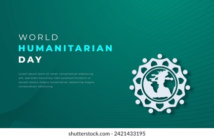 World Humanitarian Day Paper cut style Vector Design Illustration for Background, Poster, Banner, Advertising, Greeting Card