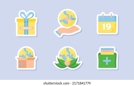 World Humanitarian Day Sticker Set