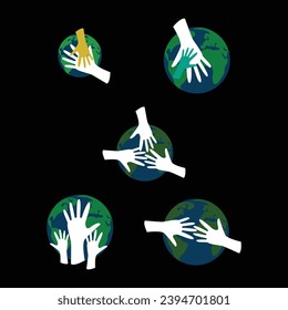 Día Mundial de la Asistencia Humanitaria. Ilustración vectorial sobre el tema del Día Mundial de la Asistencia Humanitaria que se celebra cada año el 19 de agosto en todo el mundo.