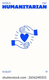 World Humanitarian Day. Vector illustration. Holiday banner, card, poster and background template