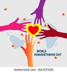 world humanitarian day web banner design. illustration vector