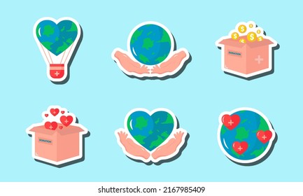World Humanitarian Sticker Set Design