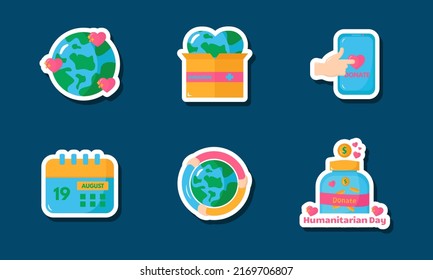 Diseño de conjunto de etiquetas humanitarias en el mundo