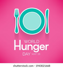 World Hunger day is observed each year on May 28 across the globe. it is the annual day to advocate for sustainable solutions to hunger and poverty. Vector illustration.