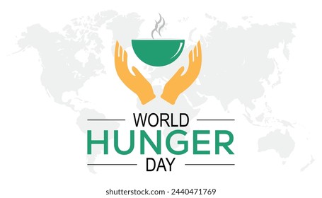 World Hunger Day observed every year in May 28. Template for background, banner, card, poster with text inscription.