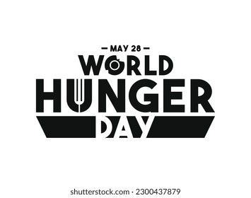 World Hunger Day text design vector on white background. May 28. Eps 10.