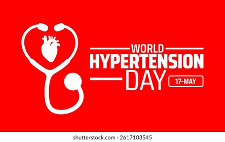 World Hypertension Day background banner or poster design template. observed every year in May. Holiday concept. Use to any Template, card, poster, placard, template.