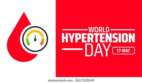 World Hypertension Day background banner or poster design template. observed every year in May. Holiday concept. Use to any Template, card, poster, placard, template.