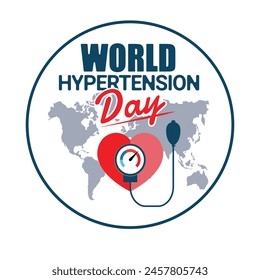 World Hypertension Day Banner Design with High Meter, Heart Puls, May 17th. Hypertension concept. vector illustration.