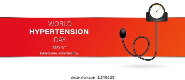 Día mundial de la hipertensión, texto creativo, ilustración vectorial
