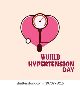 World Hypertension Day design with Heart background. Vector Illustration